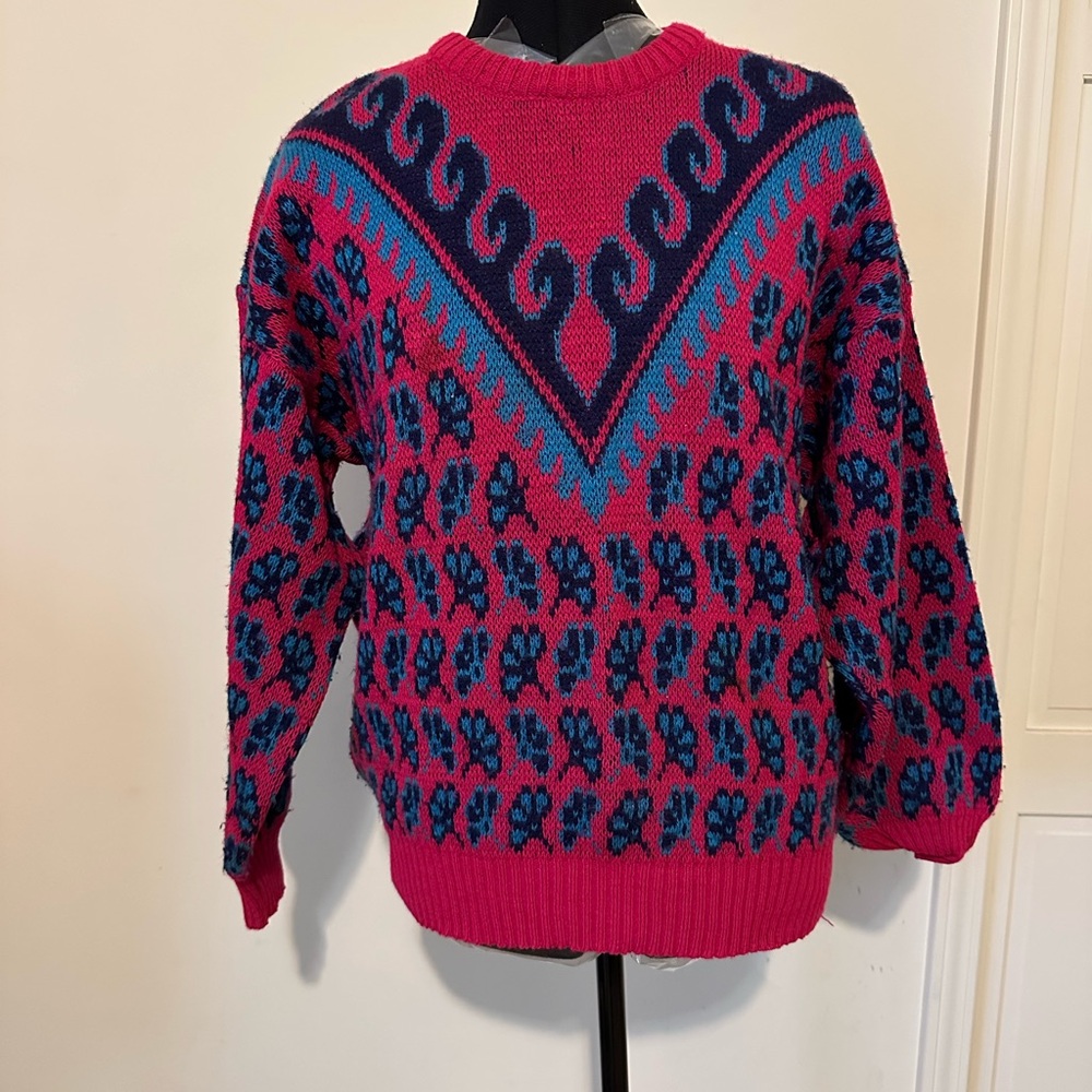 Jordache Vibrant Pink and Blue Sweater
